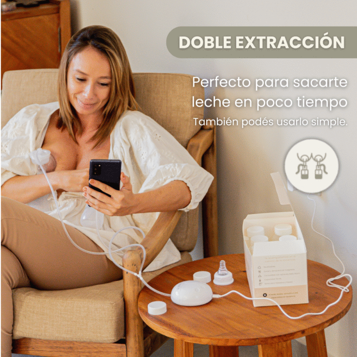 Sacaleches eléctrico doble y botellas para leche materna